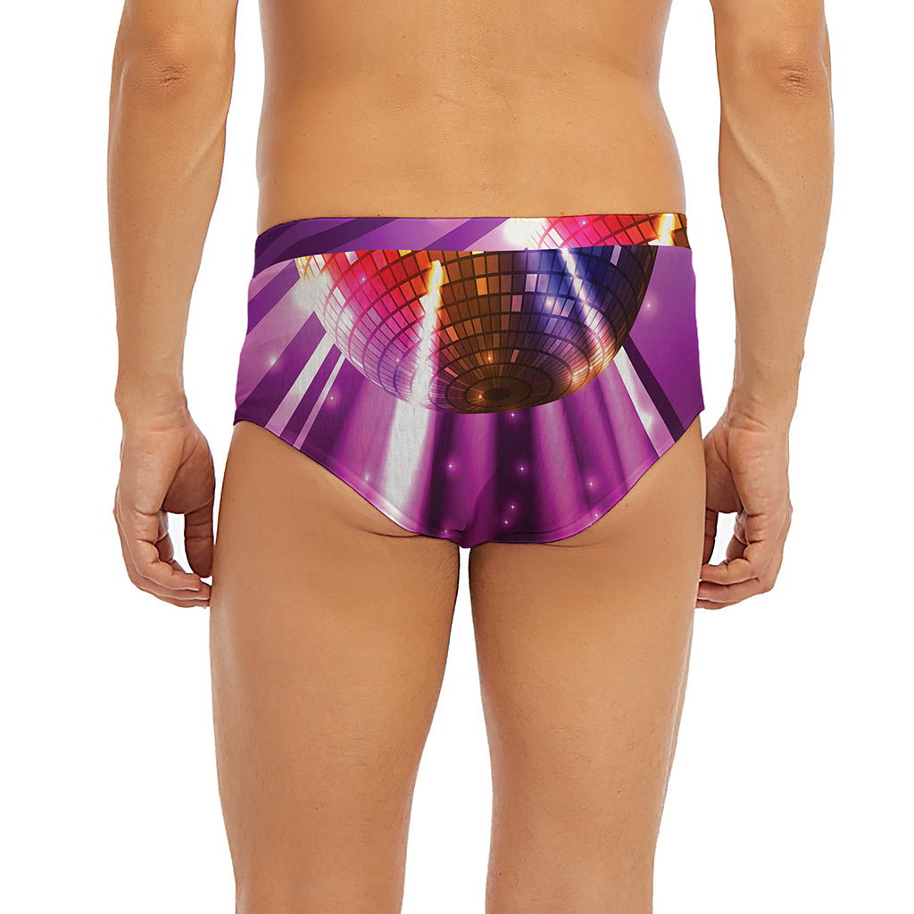 Purple Light Disco Ball Print Men's Briefs