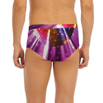 Purple Light Disco Ball Print Men's Briefs