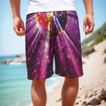 Purple Light Disco Ball Print Men's Cargo Shorts