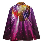 Purple Light Disco Ball Print Men's Cotton Blazer
