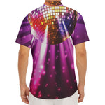 Purple Light Disco Ball Print Men's Deep V-Neck Shirt