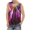 Purple Light Disco Ball Print Men's Fitness Tank Top