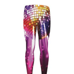 Purple Light Disco Ball Print Men's leggings