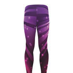 Purple Light Disco Ball Print Men's leggings