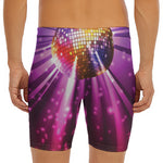 Purple Light Disco Ball Print Men's Long Boxer Briefs