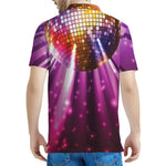 Purple Light Disco Ball Print Men's Polo Shirt
