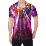 Purple Light Disco Ball Print Men's Shirt