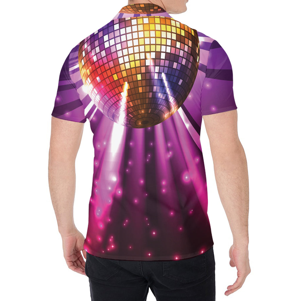 Purple Light Disco Ball Print Men's Shirt