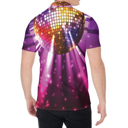 Purple Light Disco Ball Print Men's Shirt