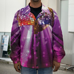 Purple Light Disco Ball Print Men's Shirt Jacket