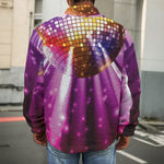 Purple Light Disco Ball Print Men's Shirt Jacket
