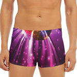Purple Light Disco Ball Print Men's Short Boxer Briefs