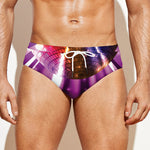 Purple Light Disco Ball Print Men's Swim Briefs