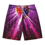 Purple Light Disco Ball Print Men's Swim Trunks