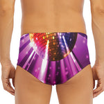 Purple Light Disco Ball Print Men's Triangle Swim Briefs