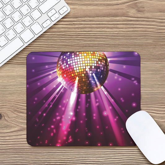 Purple Light Disco Ball Print Mouse Pad
