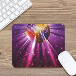 Purple Light Disco Ball Print Mouse Pad