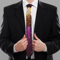 Purple Light Disco Ball Print Necktie