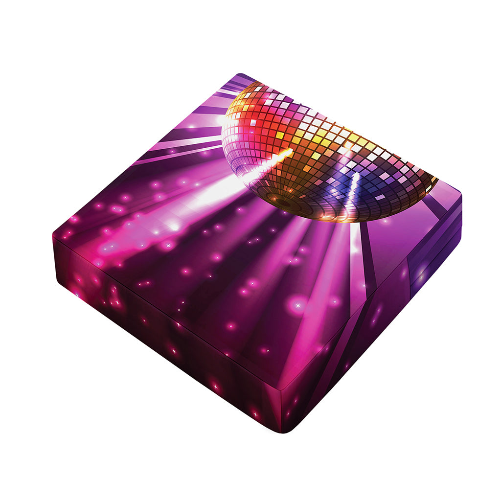Purple Light Disco Ball Print Outdoor Seat Cushion Cover