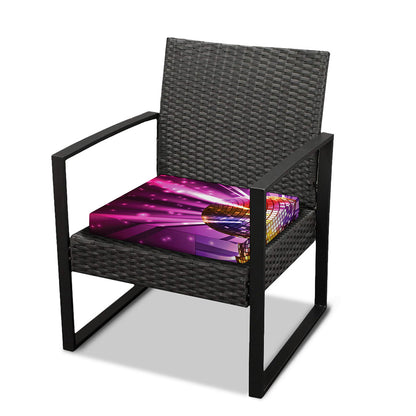 Purple Light Disco Ball Print Outdoor Seat Cushion Cover