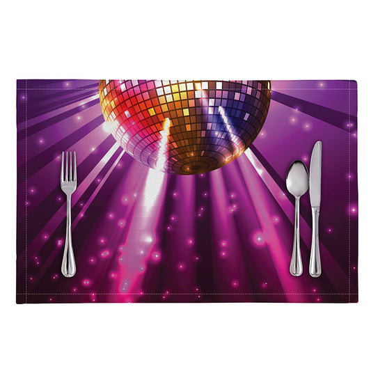 Purple Light Disco Ball Print Placemat