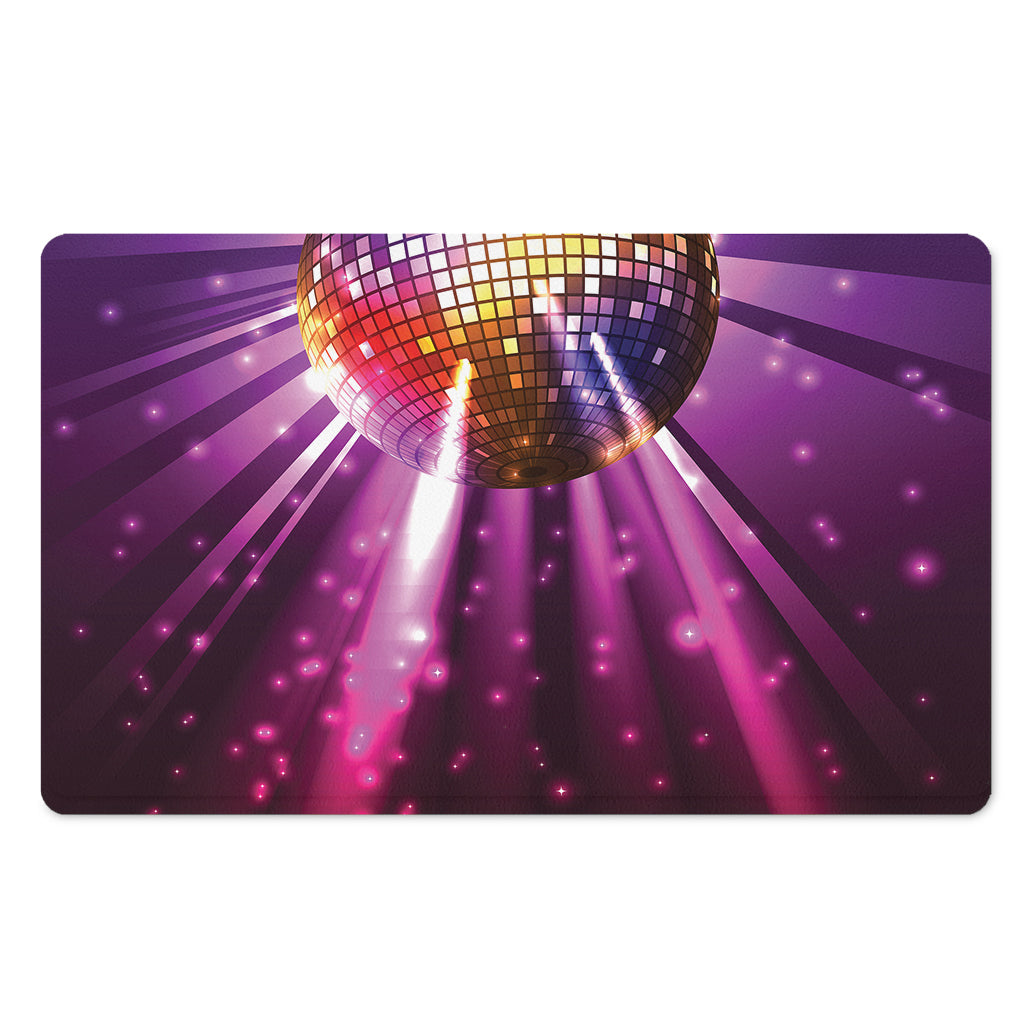 Purple Light Disco Ball Print Polyester Doormat