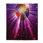 Purple Light Disco Ball Print Polyester Shower Curtain