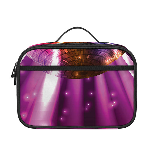 Purple Light Disco Ball Print Portable Lunch Bag