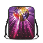 Purple Light Disco Ball Print Rectangular Crossbody Bag