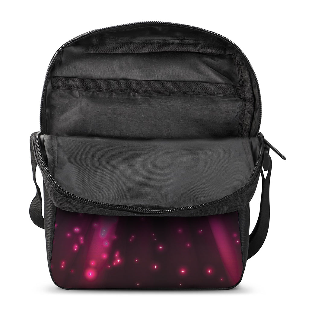 Purple Light Disco Ball Print Rectangular Crossbody Bag