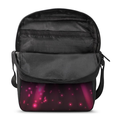Purple Light Disco Ball Print Rectangular Crossbody Bag