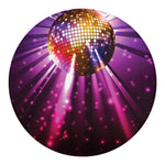 Purple Light Disco Ball Print Round Blanket