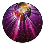 Purple Light Disco Ball Print Round Floor Mat