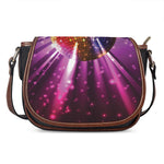 Purple Light Disco Ball Print Saddle Bag