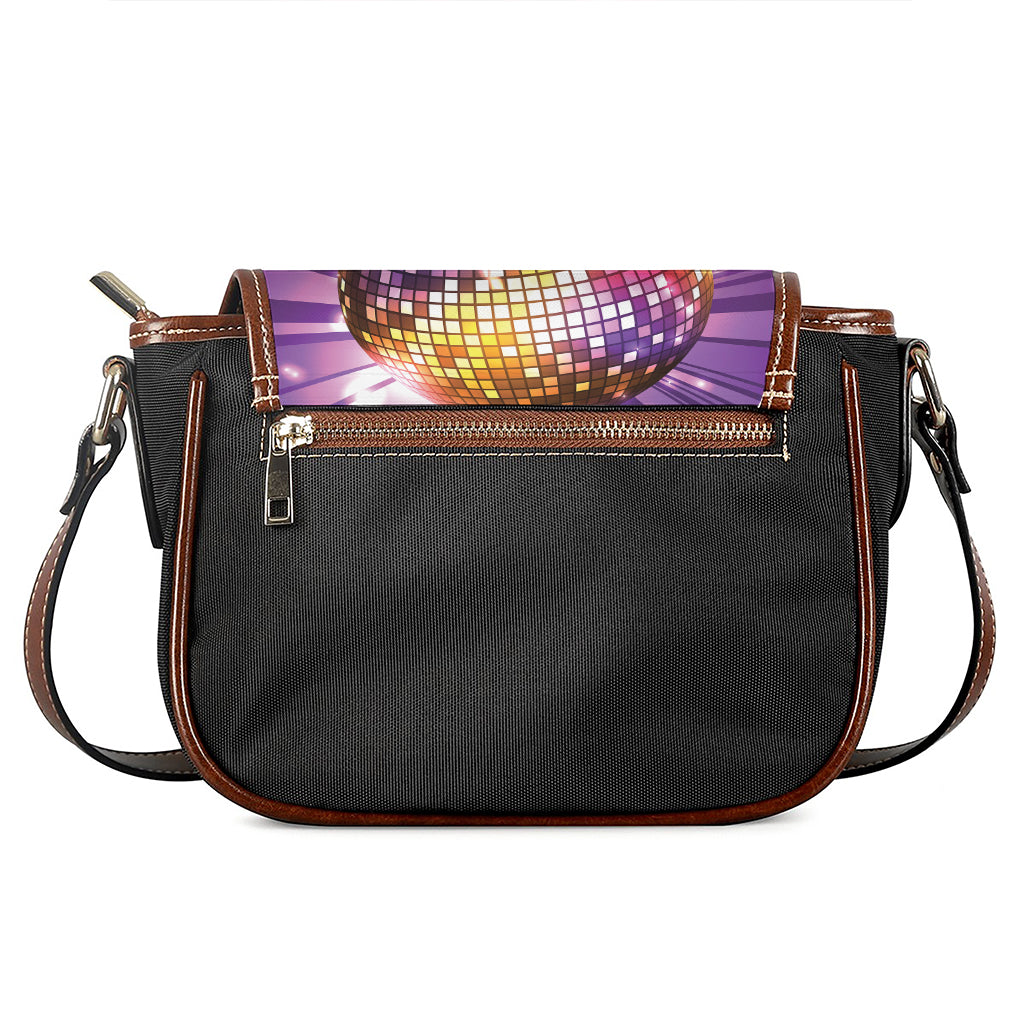 Purple Light Disco Ball Print Saddle Bag