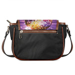 Purple Light Disco Ball Print Saddle Bag