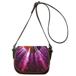 Purple Light Disco Ball Print Saddle Bag