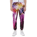 Purple Light Disco Ball Print Joggers