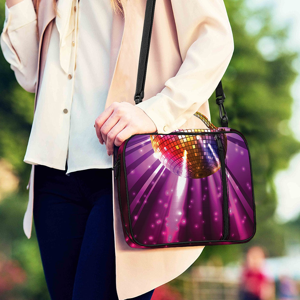 Purple Light Disco Ball Print Shoulder Strap Bible Bag