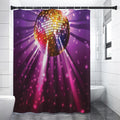 Purple Light Disco Ball Print Shower Curtain
