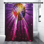 Purple Light Disco Ball Print Shower Curtain