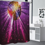 Purple Light Disco Ball Print Shower Curtain