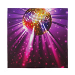Purple Light Disco Ball Print Silk Bandana