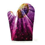 Purple Light Disco Ball Print Single Oven Mitt