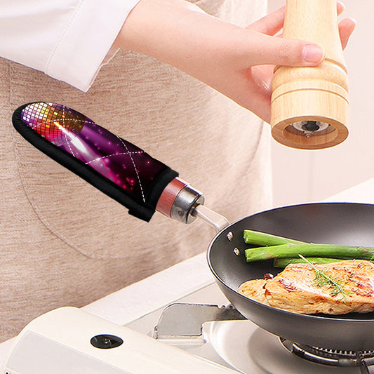 Purple Light Disco Ball Print Skillet Handle Cover