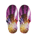 Purple Light Disco Ball Print Slippers