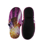 Purple Light Disco Ball Print Slippers