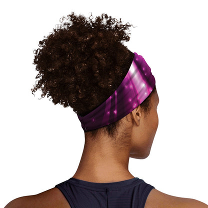 Purple Light Disco Ball Print Sports Headband