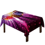 Purple Light Disco Ball Print Tablecloth