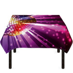 Purple Light Disco Ball Print Tablecloth